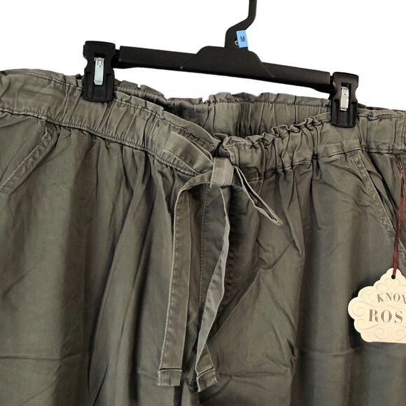 NEW Knox Rose Jogger Pants Joggers Womens Plus Size 1X Dusty Olive Elastic Waist - Picture 4 of 9